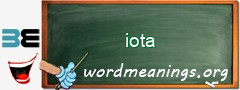 WordMeaning blackboard for iota